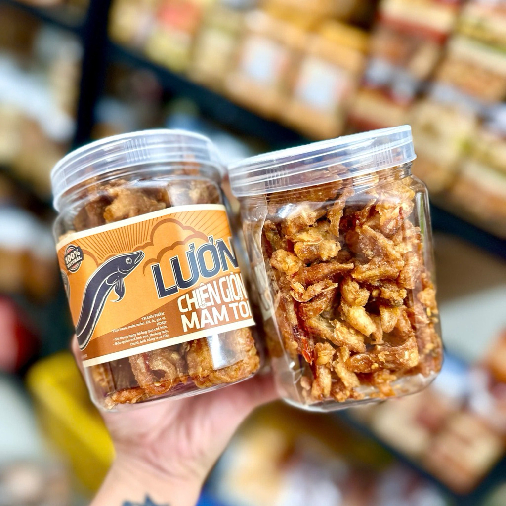 Lươn chiên giòn mắm me cay 300gr giòn rụm - Ăn Vặt Su Xoắn