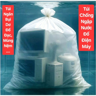 Túi PE Chống Nước Siêu Dày 8 Zem | Size 1.3x3m Bảo Vệ Đồ Đạc Mùa Mưa Bão, Bọc Xe Máy Nệm Tủ Lạnh