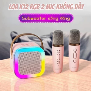 Mini Karaoke Bluetooth/Loa Bluetooth K12 Không Dây Mini, Chất Âm Hoàn Hảo, Mic Hút Âm, Nâng Tone