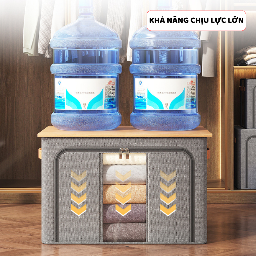 Hộp Vải Oxford Đựng Quần Áo Khung Thép Dày ENODA HOME, Hộp Vải Lưu Trữ Quần Áo Cao Cấp Kích Thước Lớn 66L-100L HV143
