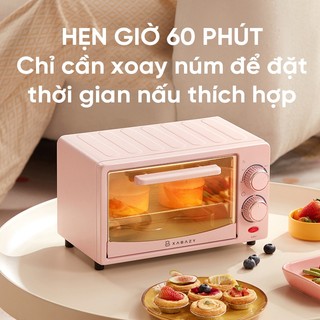 Lò nướng điện mini 12l Xabazy, Công suất 600W, Hẹn thời gian nướng, Chính Hãng, BH 12 Tháng