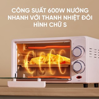 Lò nướng điện mini 12l Xabazy, Công suất 600W, Hẹn thời gian nướng, Chính Hãng, BH 12 Tháng