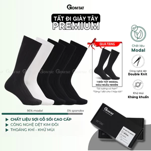 Hộp 5 đôi tất nam đi giày tây GOMTAT, chất liệu sợi Modal gỗ sồi cao cấp kháng khuẩn - STA-5012-CB5