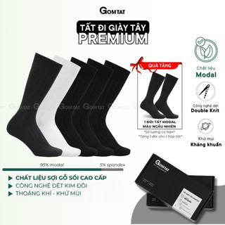 [MODAL PREMIUM] Hộp 5 đôi tất nam đi giày tây GOMTAT, chất liệu sợi Modal gỗ sồi cao cấp kháng khuẩn - STA-5012-CB5