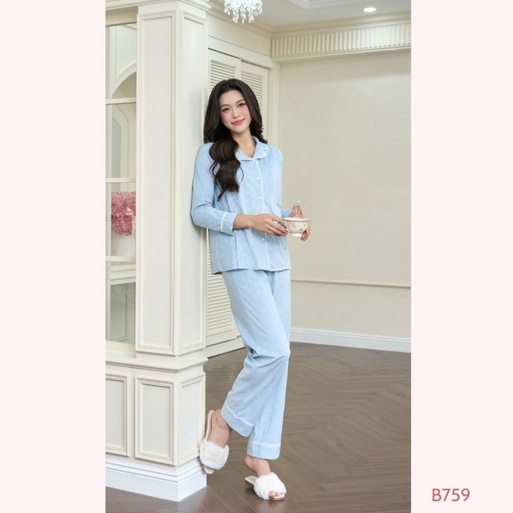 BỘ THU ĐÔNG chất nhung tuyết dày dặn ấm áp thoải mái xinh xắn, mặc được bầu và thường - B759 B2MUM