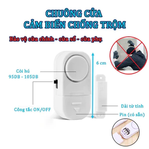 COZII Chuông cửa báo trộm không dây, chuông cảm biến báo động chống trộm gắn cửa thông minh bí mật