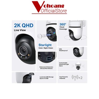 Camera TP-Link Tapo C520WS 4K 360 Ngoài Trời, Nhìn Đêm Có Màu, AI Thông Minh, Phát Hiện Chuyển Động