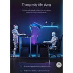 Bàn nâng hạ điện - cỡ lớn 160cmx60cm- 4 chân - có đèn led - có bục kê màn - có treo tai nghe và treo cốc — ảnh 3