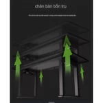 Bàn nâng hạ điện - cỡ lớn 160cmx60cm- 4 chân - có đèn led - có bục kê màn - có treo tai nghe và treo cốc — ảnh 4