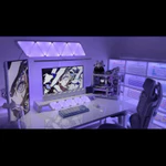 Bàn nâng hạ điện - cỡ lớn 160cmx60cm- 4 chân - có đèn led - có bục kê màn - có treo tai nghe và treo cốc — ảnh 6