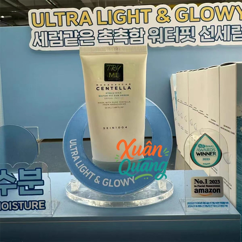 Kem chống nắng  Skin1004 Centella Tone Brightening SPF50+ 50ml | Air-Fit SunCream | Hyalu-cica Water-fit Sun Serum