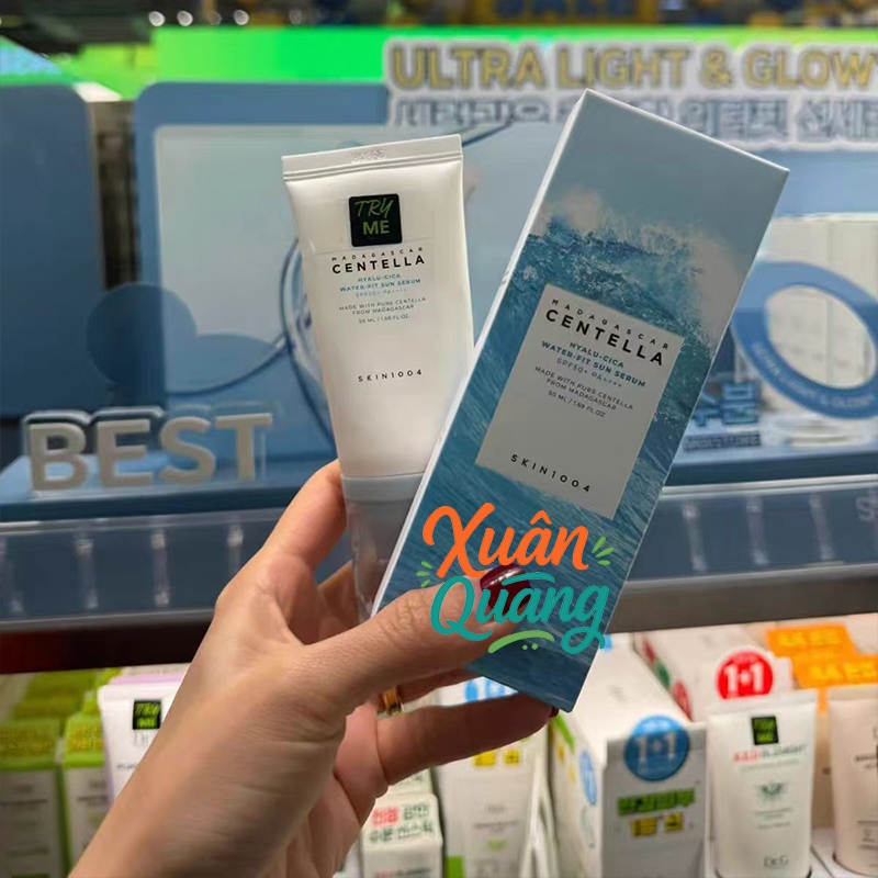 Kem chống nắng  Skin1004 Centella Tone Brightening SPF50+ 50ml | Air-Fit SunCream | Hyalu-cica Water-fit Sun Serum
