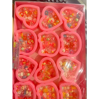 Set 2 hộp 24 nhẫn nhựa Họa Tiết Hoạt Hình Dễ Thương Cho Bé Gái