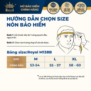 Mũ bảo hiểm fullface Royal M138B đen bóng có kính chính hãng, BH 12 Tháng Tại NSX