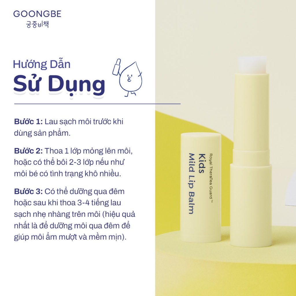 on Dưỡng Môi Cho Trẻ Em GOONGBE 36M+ & Người lớn – An Toàn, Dịu Nhẹ, Không Hương Liệu