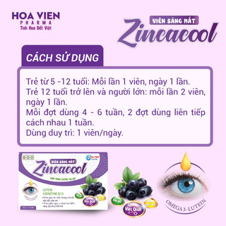 Viên Sáng Mắt Zincacool - Tăng cường thị lực, giảm thoái hóa điểm vàng, đục thủy tinh thể