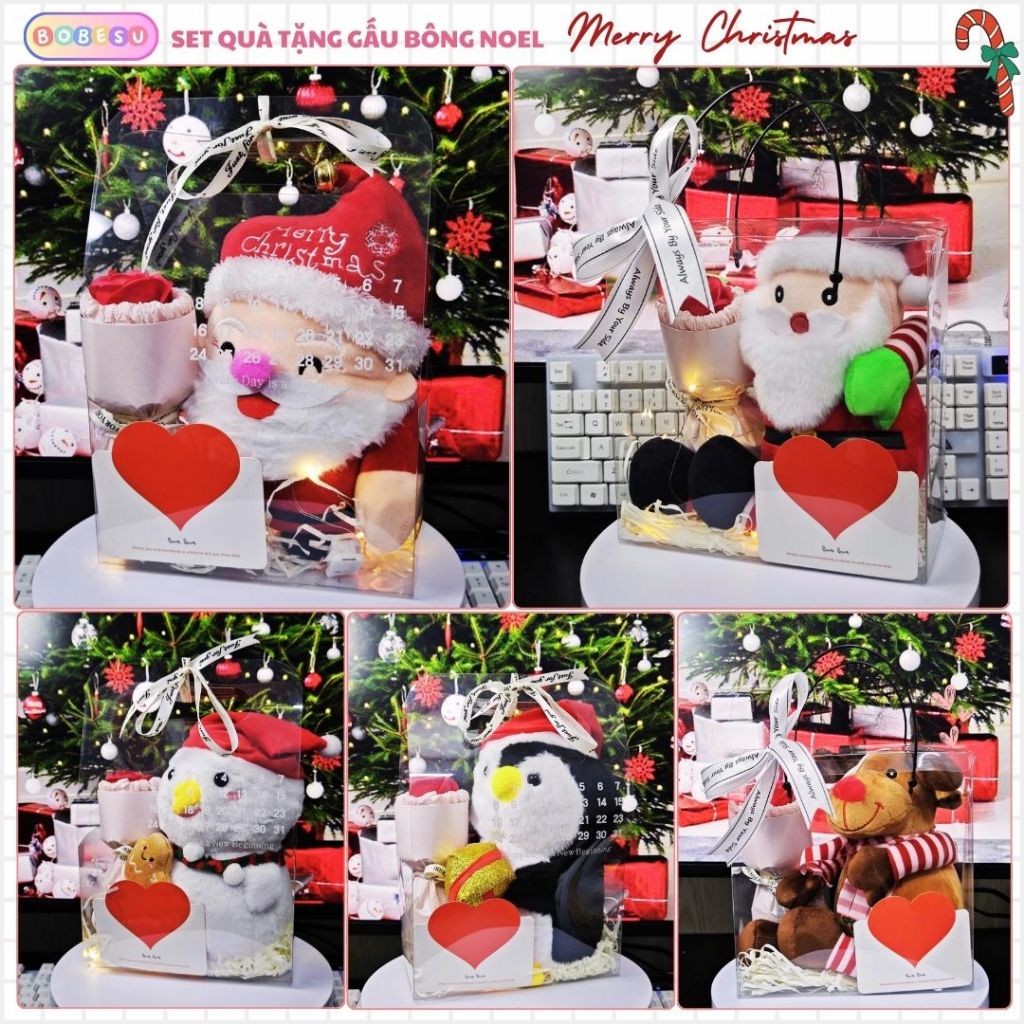 Gấu Bông Tuần Lộc,Ông Già, Người Tuyết,Cây Thông Giáng Sinh Noel Làm Quà Tặng Hay Trang Trí Noel