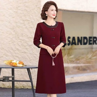 Đầm Dài Tay Thời Trang Thu Đông Thanh Lịch Cho Nữ Trung Niên VH71