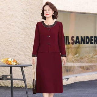 Đầm Dài Tay Thời Trang Thu Đông Thanh Lịch Cho Nữ Trung Niên VH71