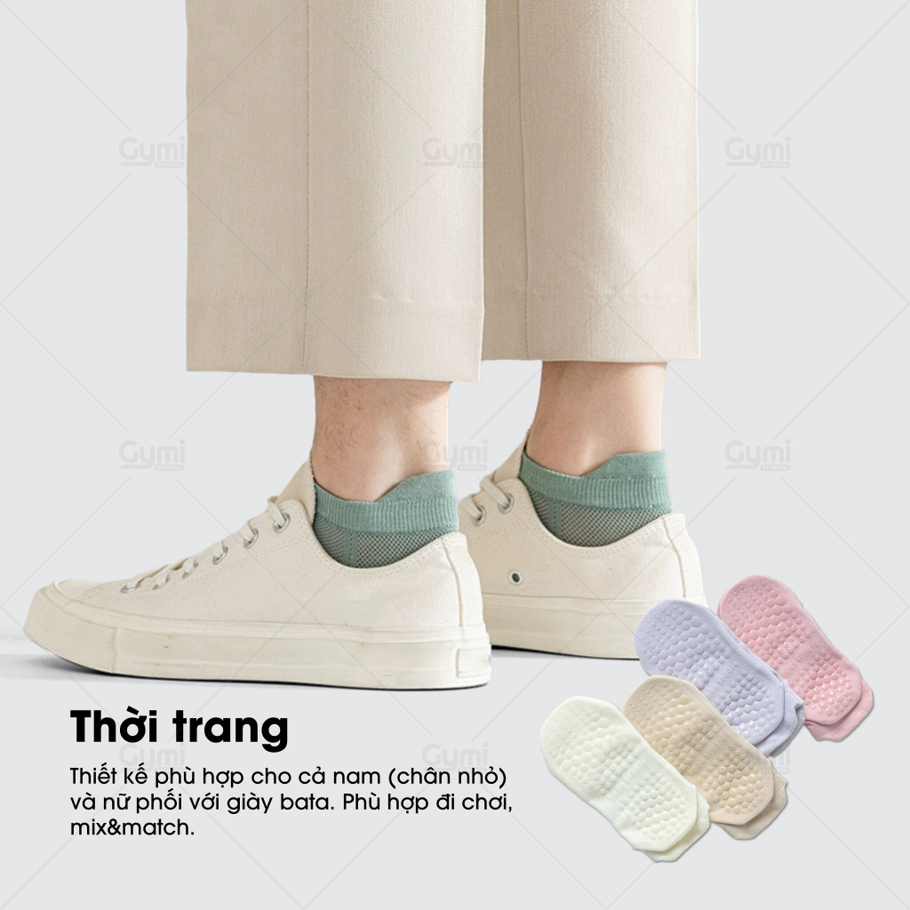 Tất Vớ Yoga Nữ Cổ Thấp Đính Silicone Chống Trượt, Co Giãn Thoáng Khí - VoYoga-CoThap
