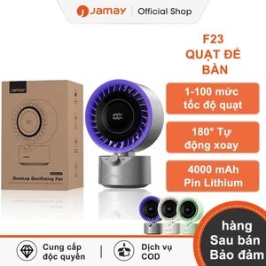 Jamay F23 Quạt Để Bàn Tích Điện -im lặng-Tự động lắc đầu-10 giờ sử dụng-Đèn ngủ-Điều chỉnh cao độ