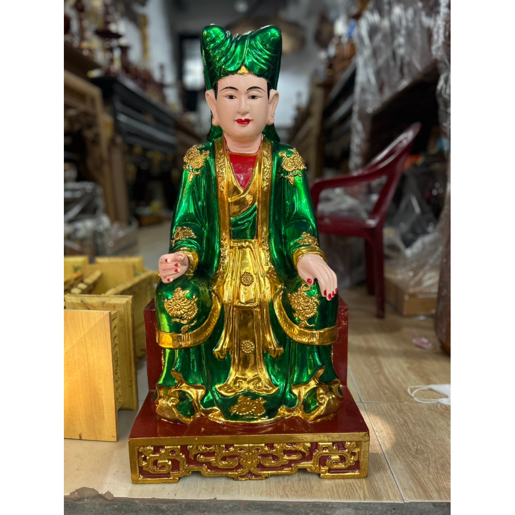 Tượng chúa sơn trang gỗ mít, Sơn son thếp vàng