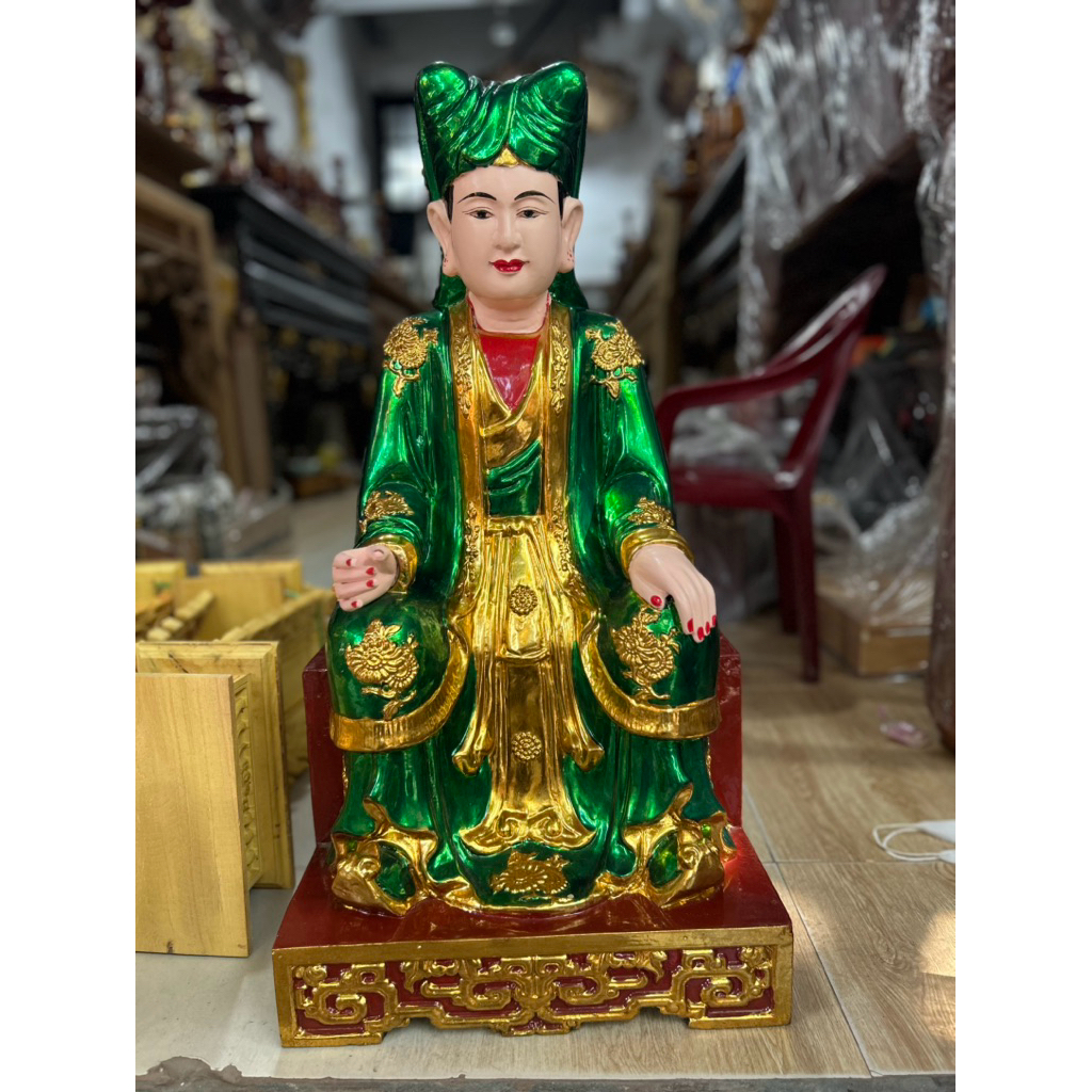 Tượng chúa sơn trang gỗ mít, Sơn son thếp vàng
