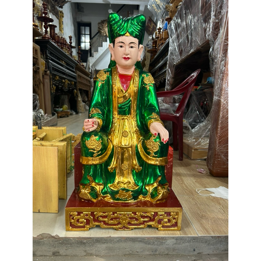 Tượng chúa sơn trang gỗ mít, Sơn son thếp vàng