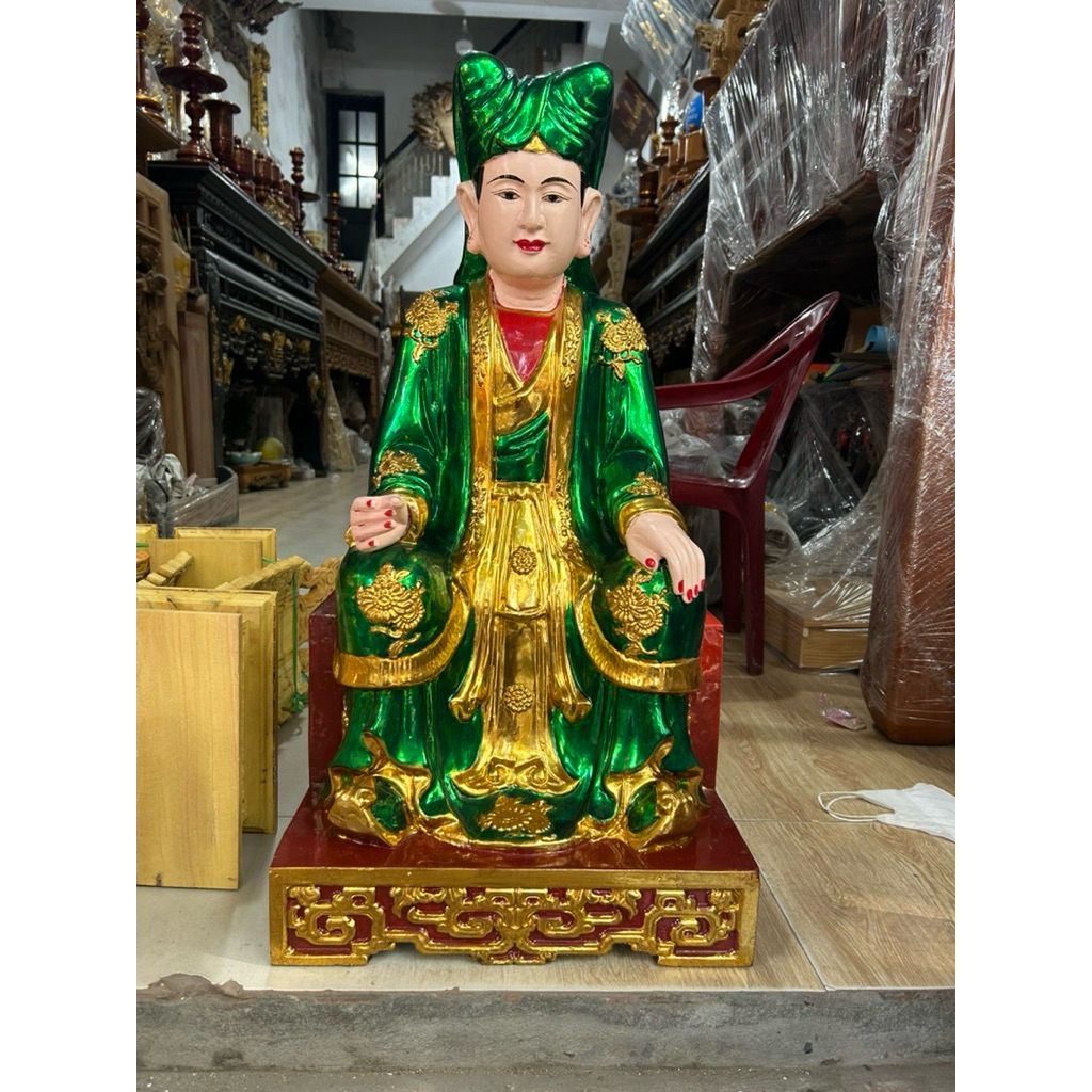 Tượng chúa sơn trang gỗ mít, Sơn son thếp vàng