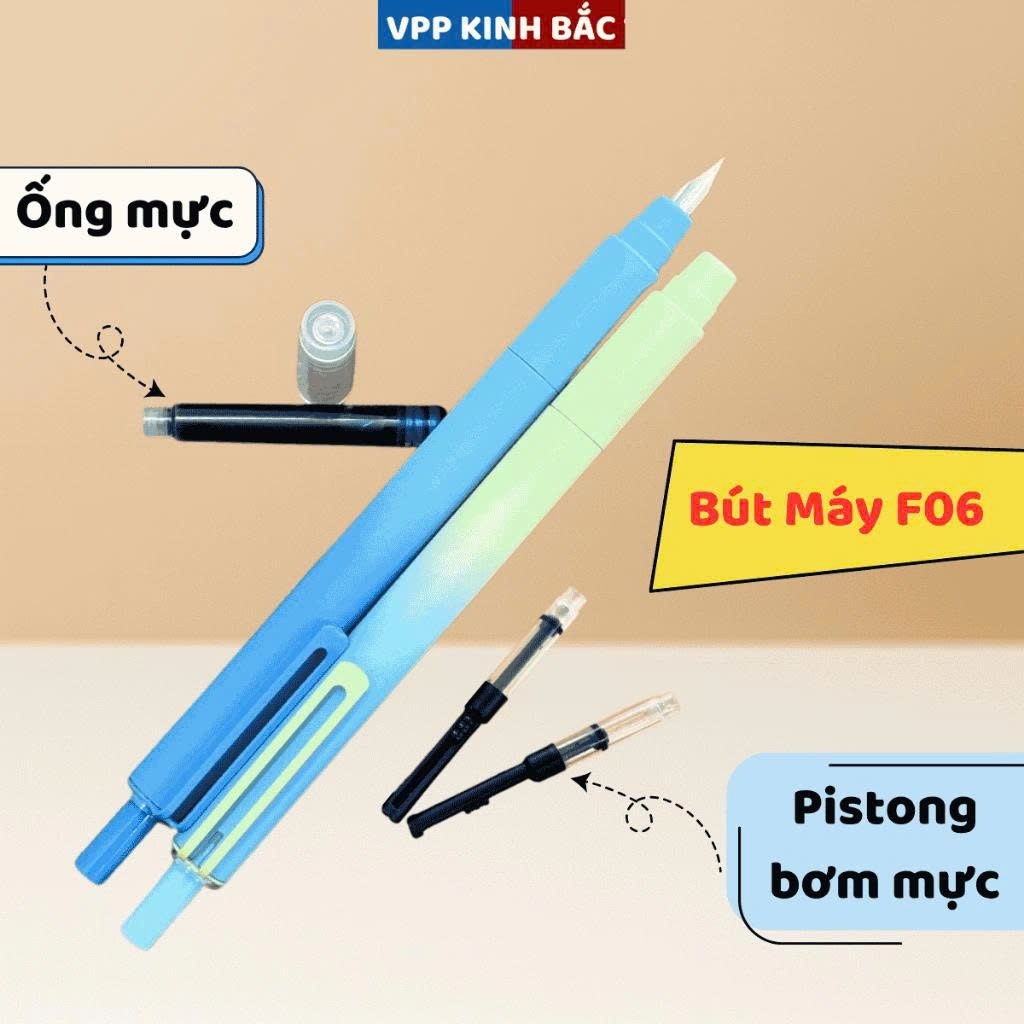 (Hot) Chỉ 180k/10 Bút Máy Bấm Ngòi F06  Mực Không Xóa - Dùng Cho Học Sinh Tiểu Học Từ Lớp 1-5.