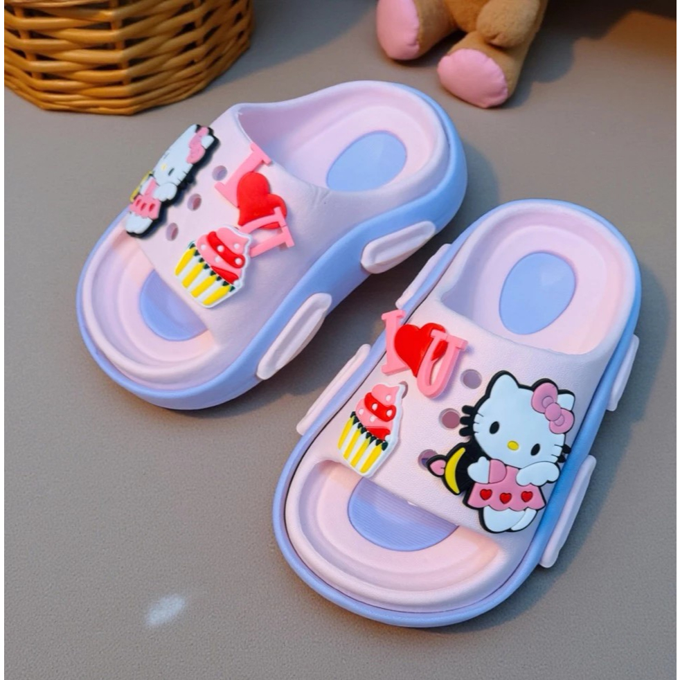 Dép Bánh Mì thời trang mèo Hello Cho Bé Gái Dễ Thương Êm Chân đế cong mềm nhẹ