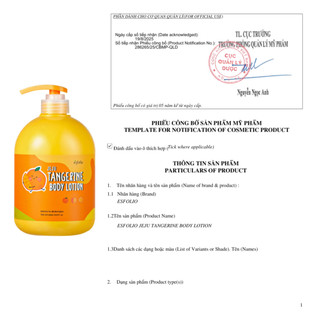 [cty] Esfolio Jeju Tangerine Body Lotion (500Ml) – Sữa Dưỡng Thể Hương Nước Hoa Hỗ Trợ Làm Trắng Jeju Tangerine
