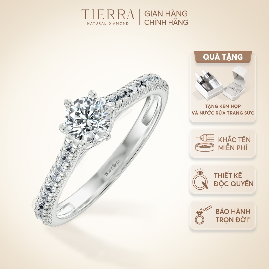 [CHAT TRƯỚC KHI ĐẶT] Nhẫn Cầu Hôn Tierra NCH1505, Vàng 14K 18K, Tấm CZ, Thiết Kế Cách Điệu Hình Trái Tim Ngọt Ngào
