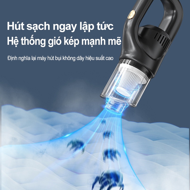 Máy Tiêu Chuẩn - Máy Hút Bụi Cầm Tay Mini Không Dây - Làm Sạcho Ô Tô