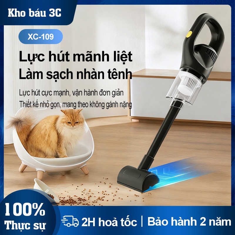 Máy Hút Bụi Cầm Tay Mini Không Dây Làm Sạcho Ô Tô - Hình ảnh thực tế