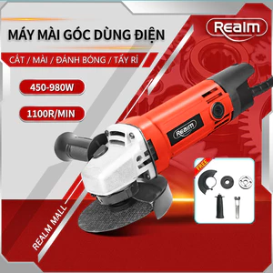 REALM Máy mài góc cầm tay chạy điện – Công suất mạnh mẽ, chuyên dụng cho mài, đánh bóng và cắt vật liệu.