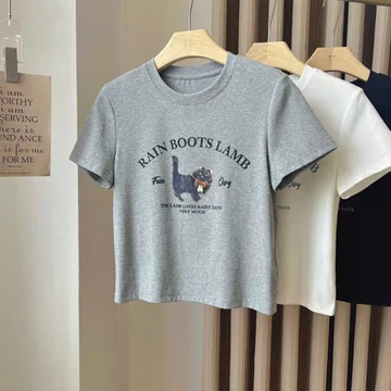 Áo phông nữ dáng lửng MENINA, áo thun nữ croptop chất cotton thời trang.