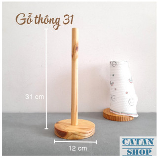 Cây để giấy cuộn đứng bằng gỗ sản phẩm tiện dụng cho nhà bếp, Giấy Cuộn 20cm-25cm Tiện Lợi GD584-CocGo30