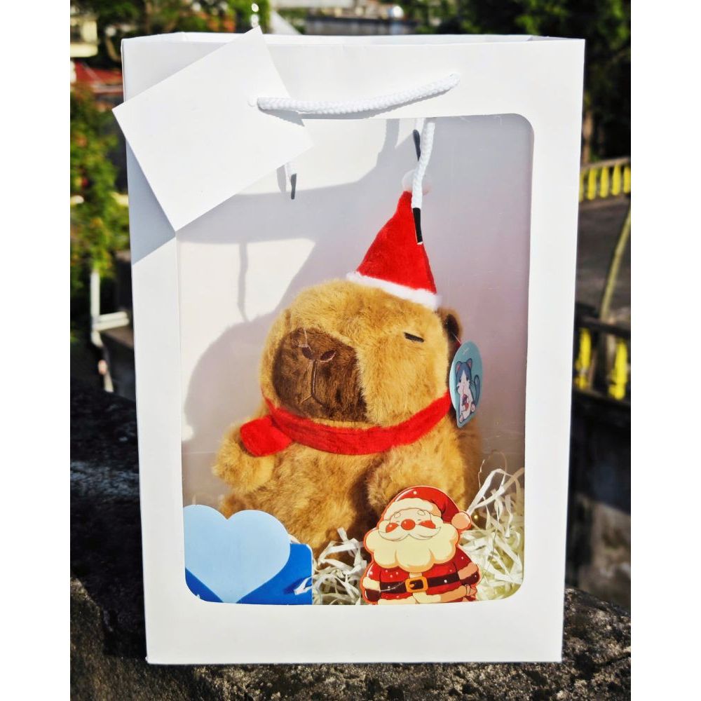 Gấu Bông Capybara Giáng Sinh Noel Làm Quà Tặng Cho Bé,Người Thân Trang Trí Dịp Noel