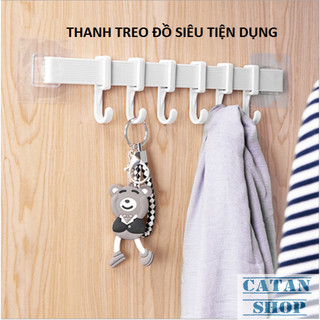 Thanh treo đồ dán tường,tủ quần áo, nhà bếp, có 6 móc chịu lực tiết kiệm diện tích GD263-MTSC-Thanh