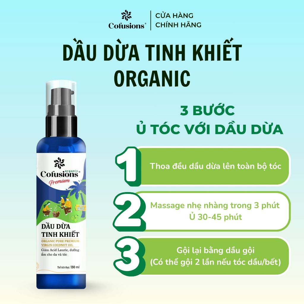 [NHÃN MỚI CFS] Dầu dừa tinh khiết mỹ phẩm ORGANIC Cofusions - Chai 130ml - Coconut Oil