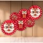 Set 6 Quạt Giấy Đỏ Đính Ngọc