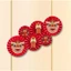 Set 6 Quạt Giấy Đỏ Đính Ngọc