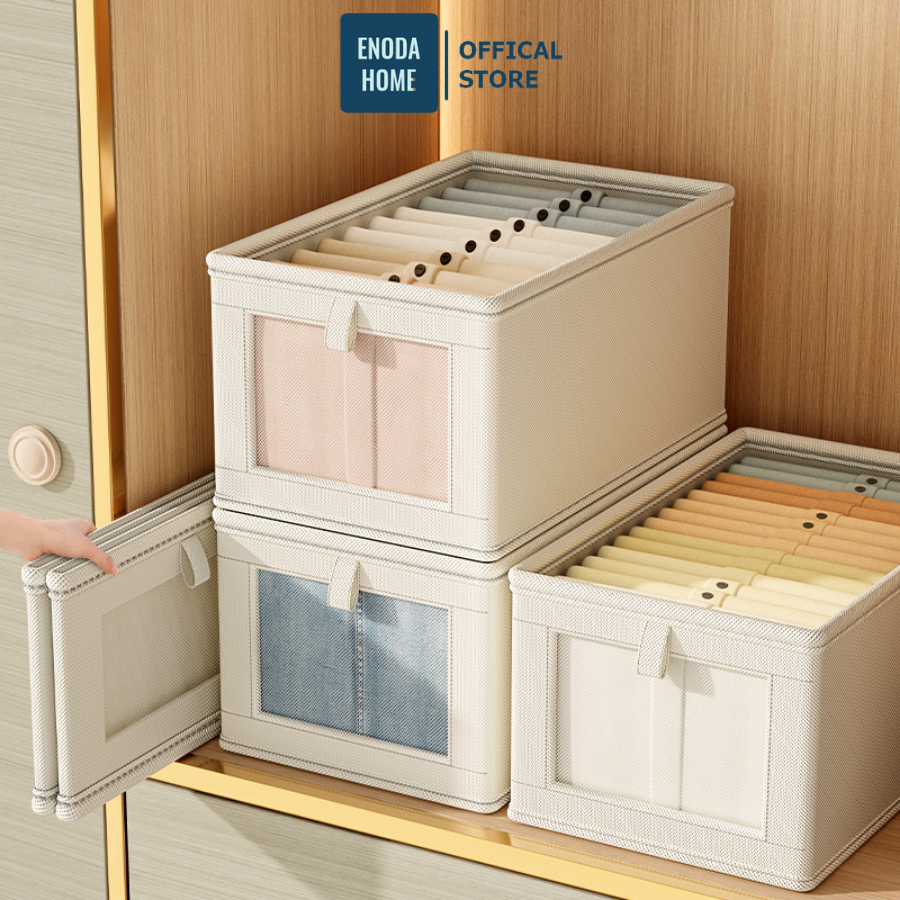 Hộp Vải Gấp Gọn Đựng Quần Áo ENODA HOME, Hộp Vải Dày Dặn Lưu Trữ Quần Áo Thiết Kế Tối Giản Hiện Đại HV024