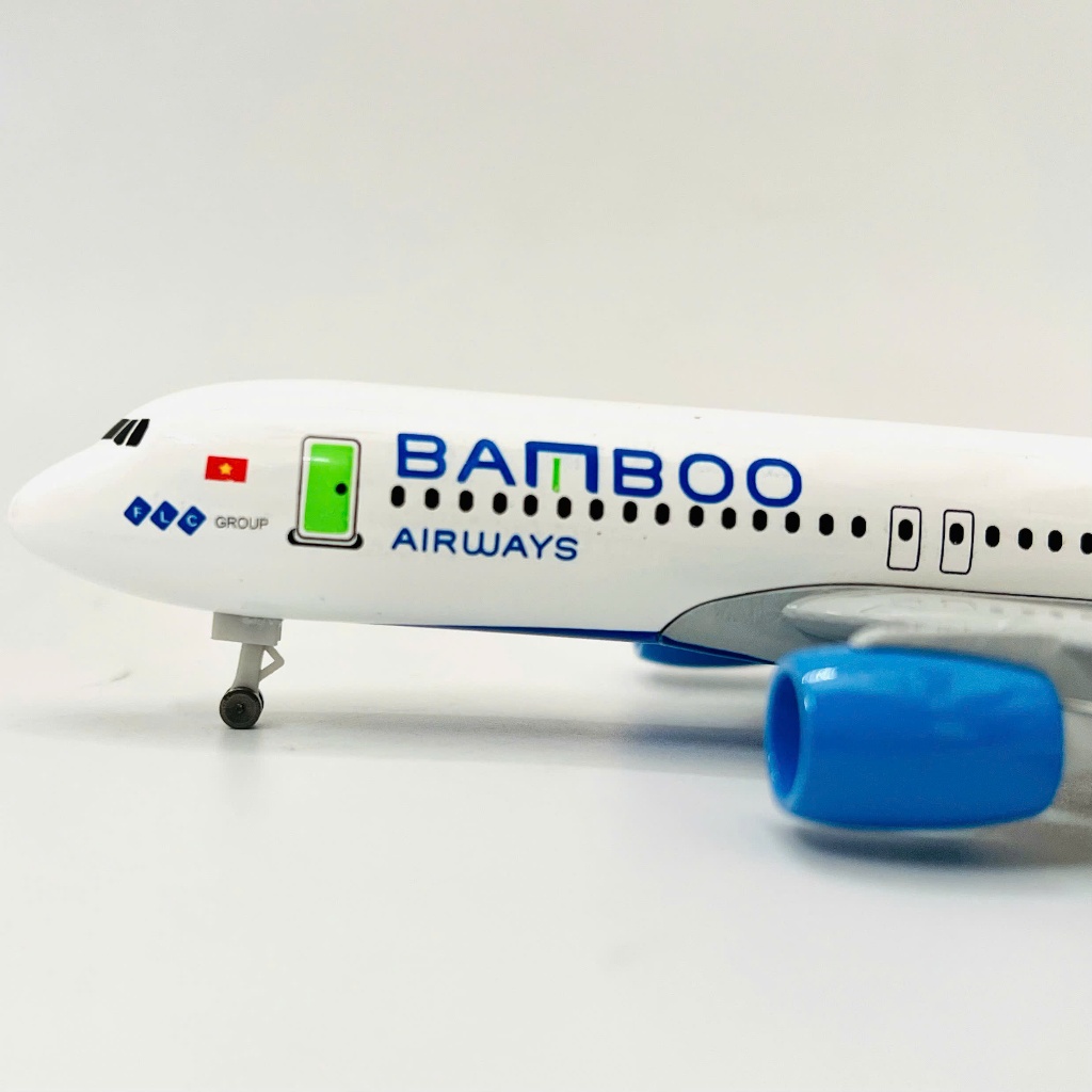 MÁY BAY BAMBOO AIRWAYS DÒNG AIRBUS A320 CÓ BÁNH XE + ĐẾ TRƯNG BÀY | MÔ HÌNH TỈ LỆ 1:400 (20CM)