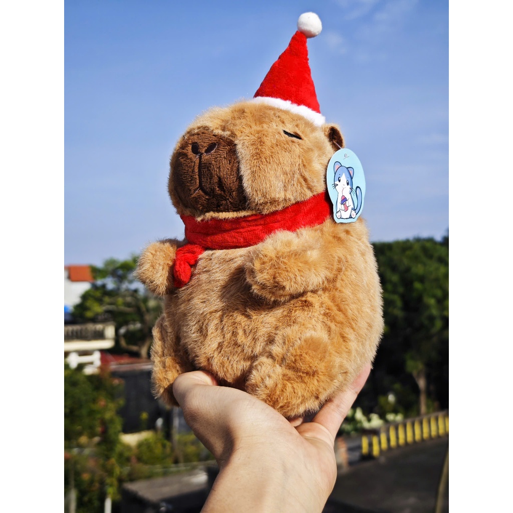 Gấu Bông Capybara Giáng Sinh Noel Làm Quà Tặng Cho Bé,Người Thân Trang Trí Dịp Noel