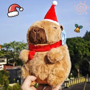 Gấu Bông Capybara Giáng Sinh Noel Làm Quà Tặng Cho Bé,Người Thân Trang Trí Dịp Noel
