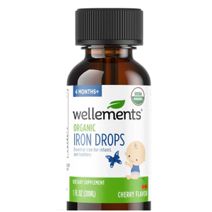WELLEMENTS ORGANIC IRON DROPS FOR NEWBORN+ BABIES (1 FL OZ)