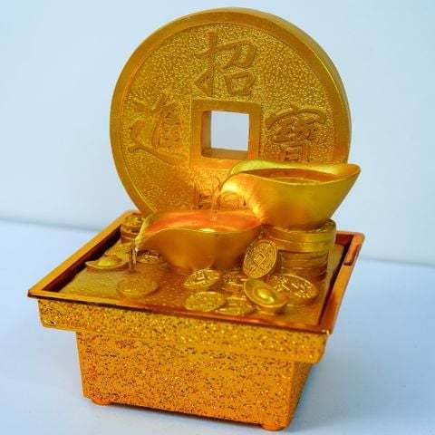 THÁC NƯỚC PHONG THỦY MINI CHIÊU TÀI KIM BẢO - HỒ LÔ, RỒNG VÀNG, ĐỒNG TIỀN TỤ LỘC