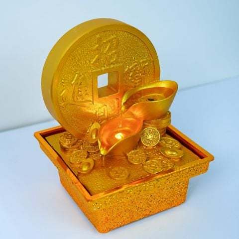 THÁC NƯỚC PHONG THỦY MINI CHIÊU TÀI KIM BẢO - HỒ LÔ, RỒNG VÀNG, ĐỒNG TIỀN TỤ LỘC